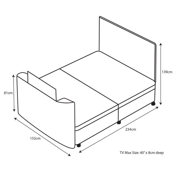 Sweet Dreams Gaia Vertical Pleated Side Lift Ottoman TV Bed 5