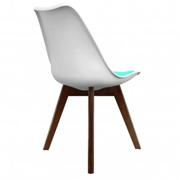 Fusion Living Soho White Plastic Dining Chair with Squared Legs 5