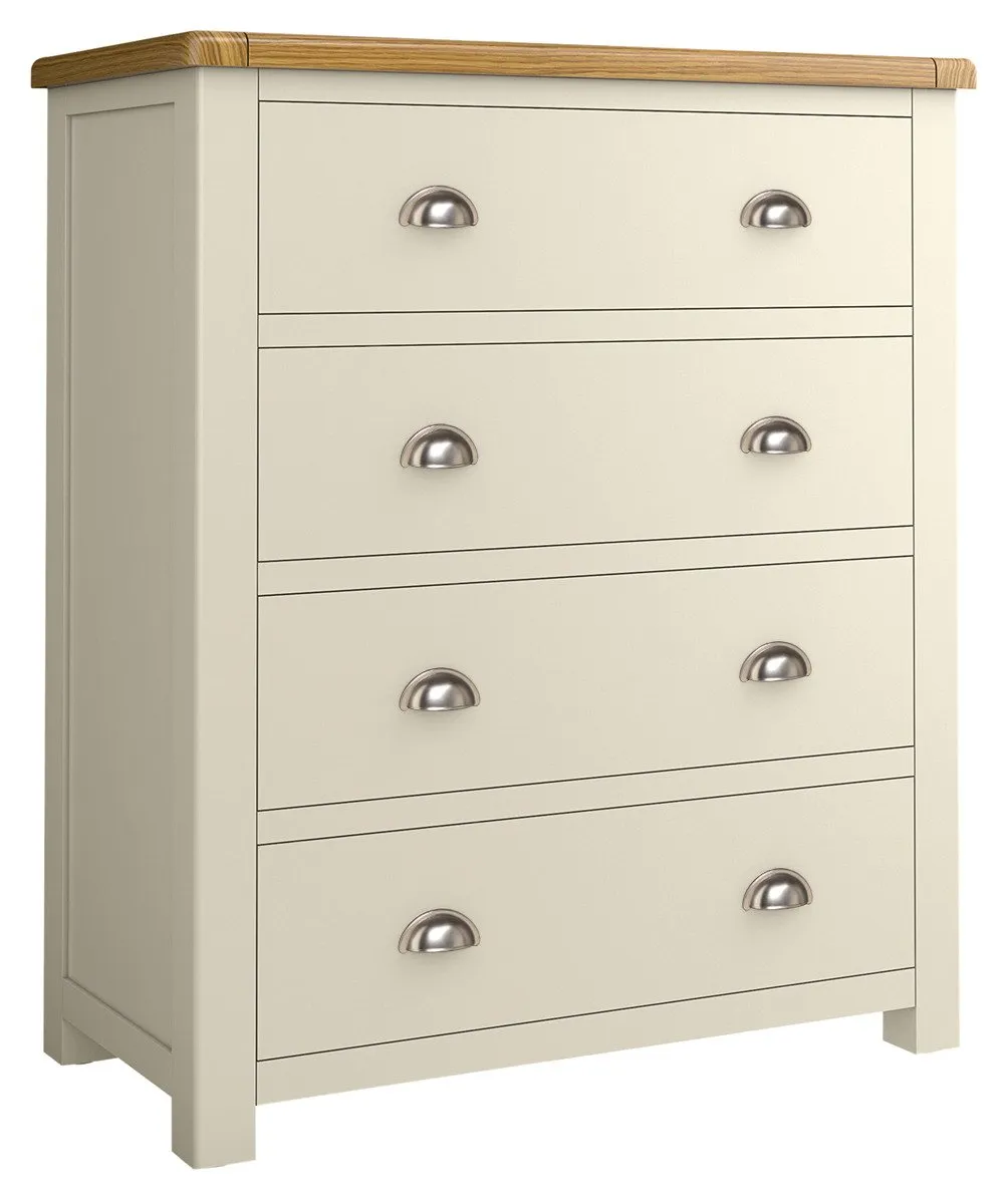 Habitat Kent 4 Drawer Wide Chest - Cream & Oak