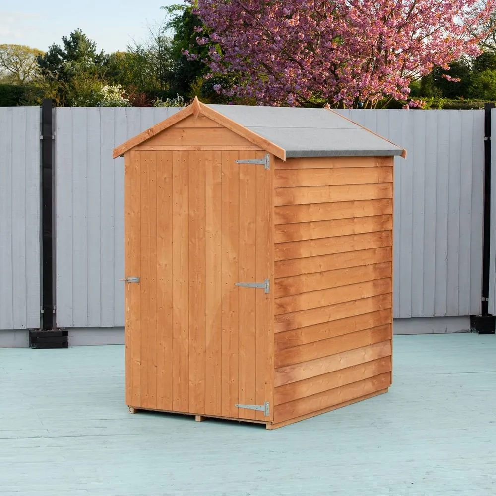 Shires Overlap 3 x 5' Single Door Dip Treated Shed - OSB L161.8xW99xH183.4cm in Brown 5
