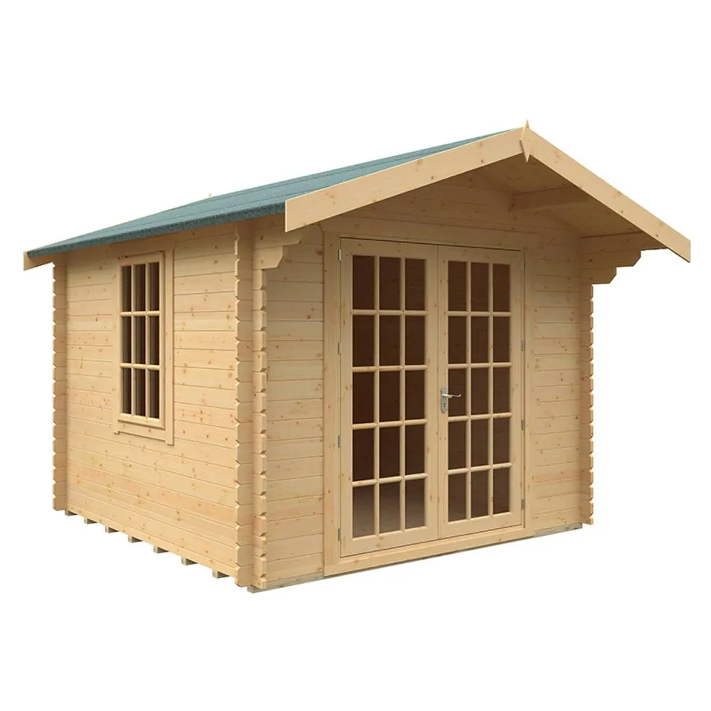Buttercup Farm 10x10 The Lotherton 28mm Cabin - L295 x W295 x H261.6 cm in Natural