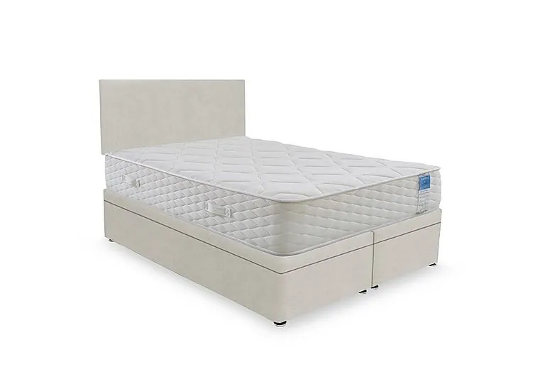 Memory Plus Electric End Lift Ottoman Divan Set - King Size - Plush Ecru