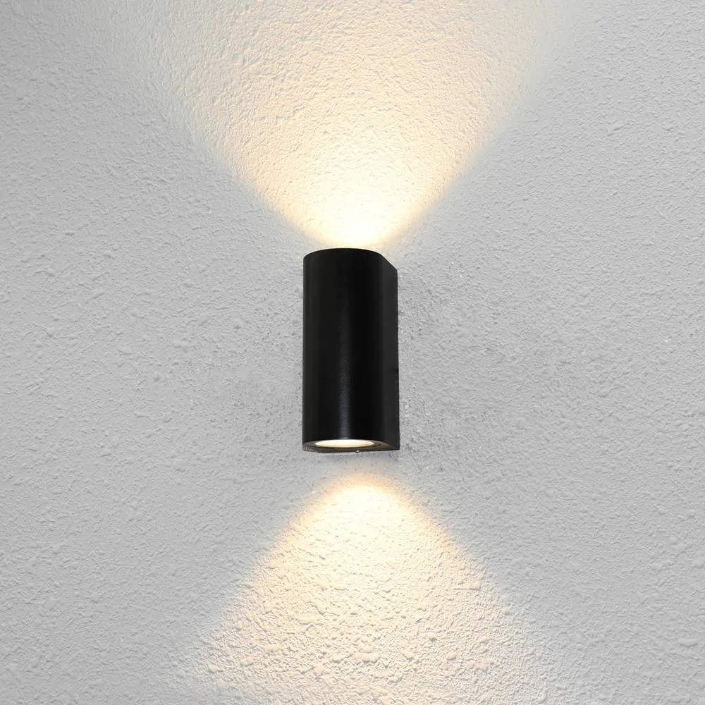 Netlighting Genta Round Outdoor Up Down Wall Lamp Black 2xGU10 IP54