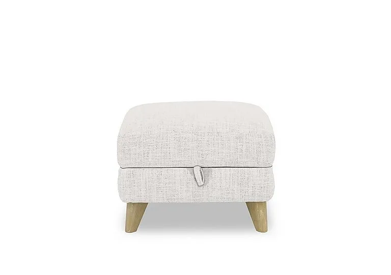 Malmo Fabric Storage Footstool - Frost