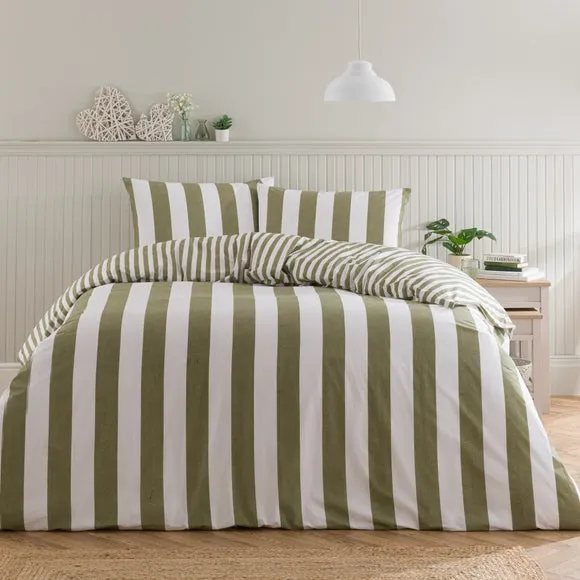 Kent Broad Stripe 100% Cotton Duvet Cover & Pillowcase Set 1