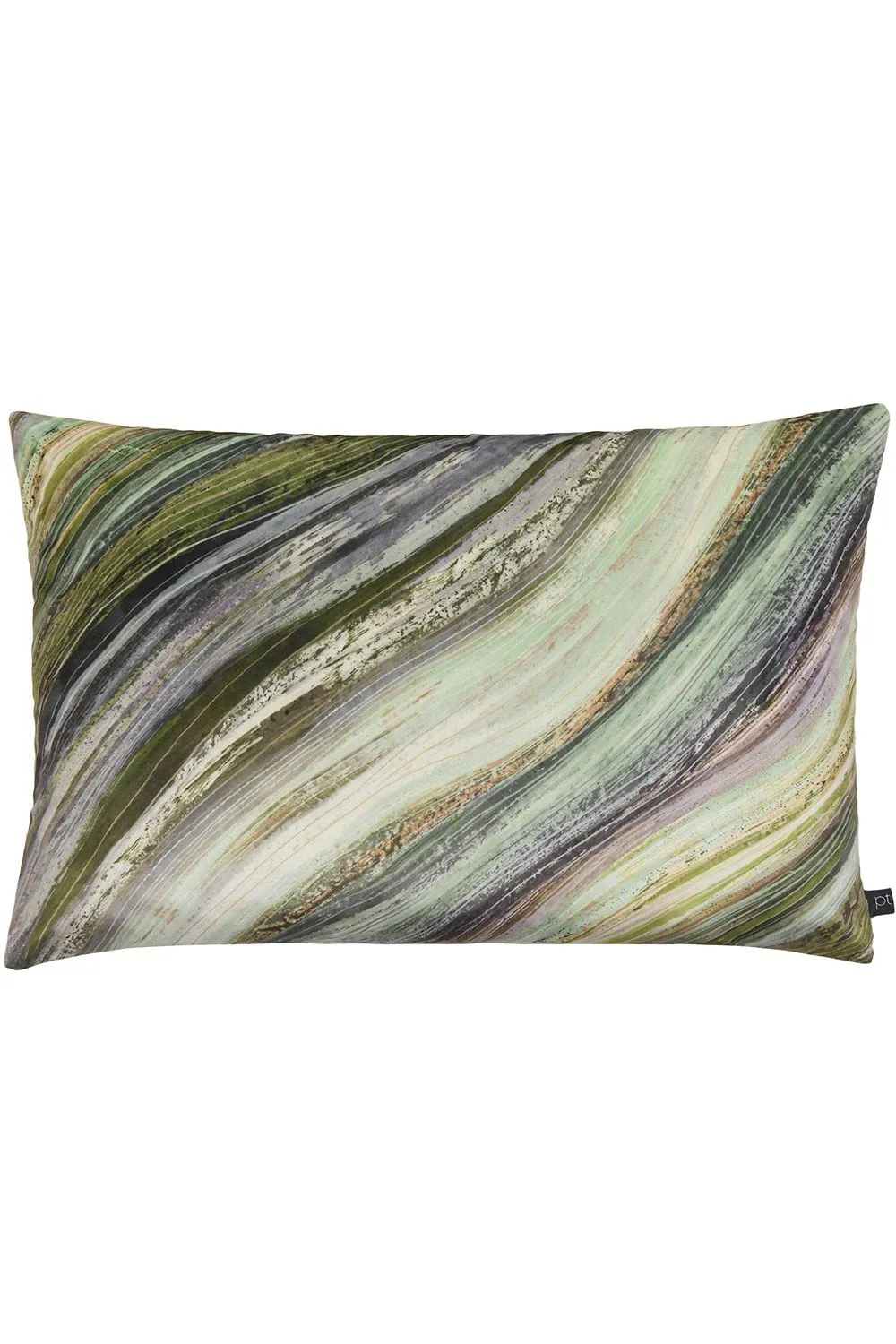 Prestigious Textiles Heartwood Cerulean Velvet Cushion in Green