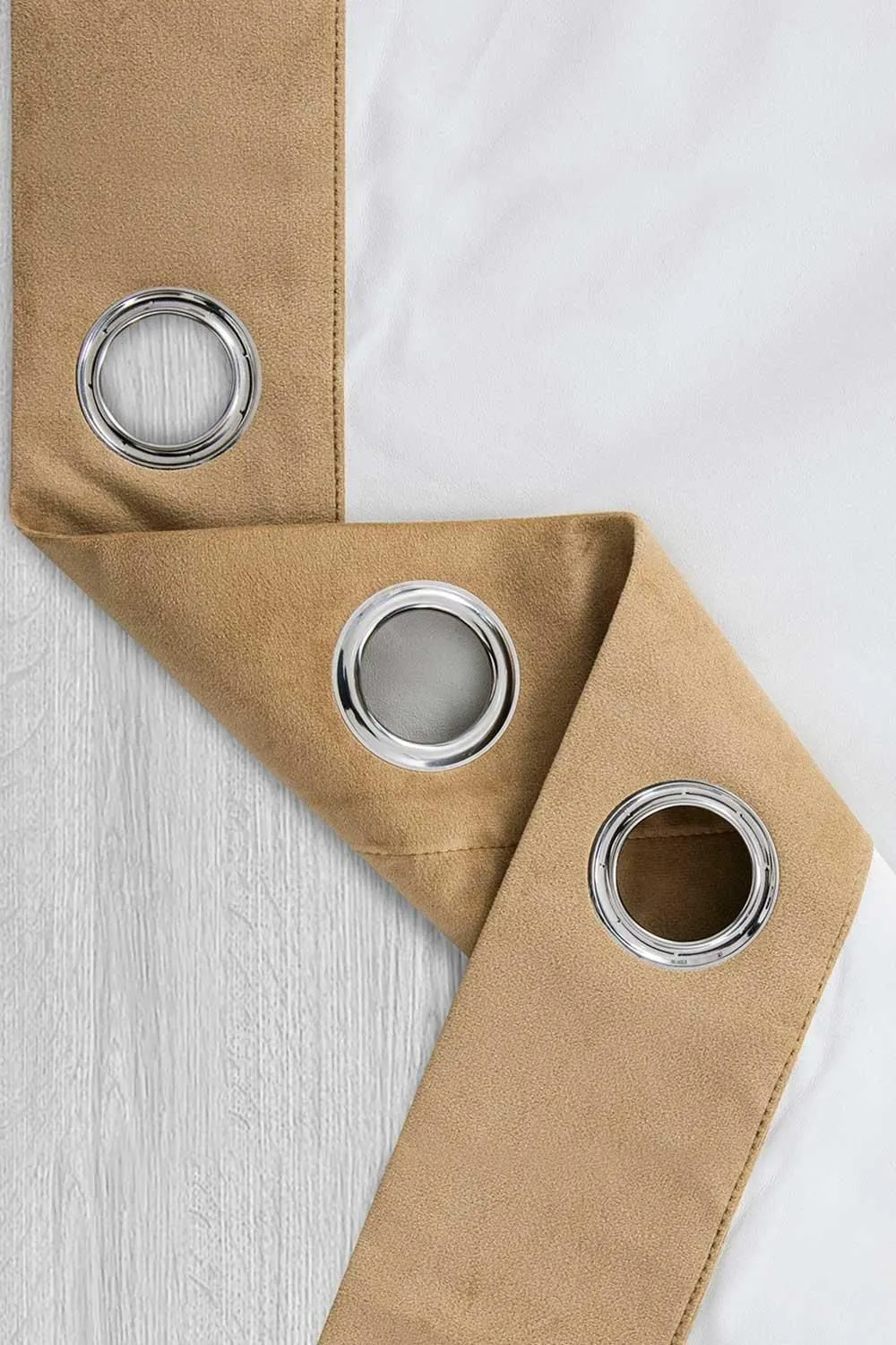Homescapes Thermal 100% Blackout Velvet Curtains in Beige 4