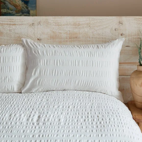 Aria Seersucker 100% Cotton Duvet Cover & Pillowcase Set 2
