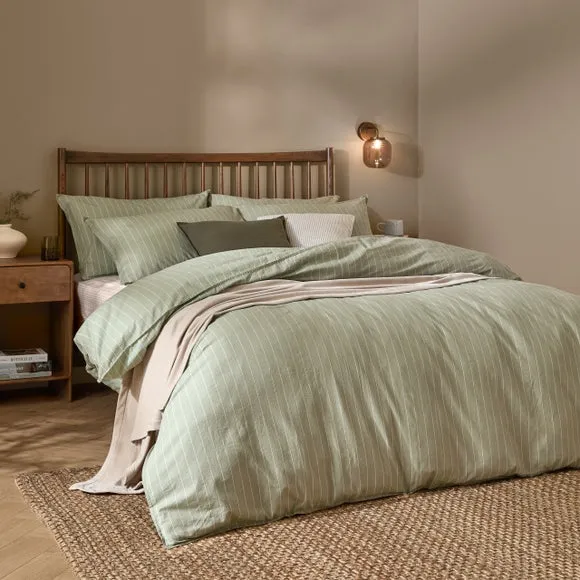 Yard Linear 100% Cotton Duvet Cover & Pillowcase Set 1
