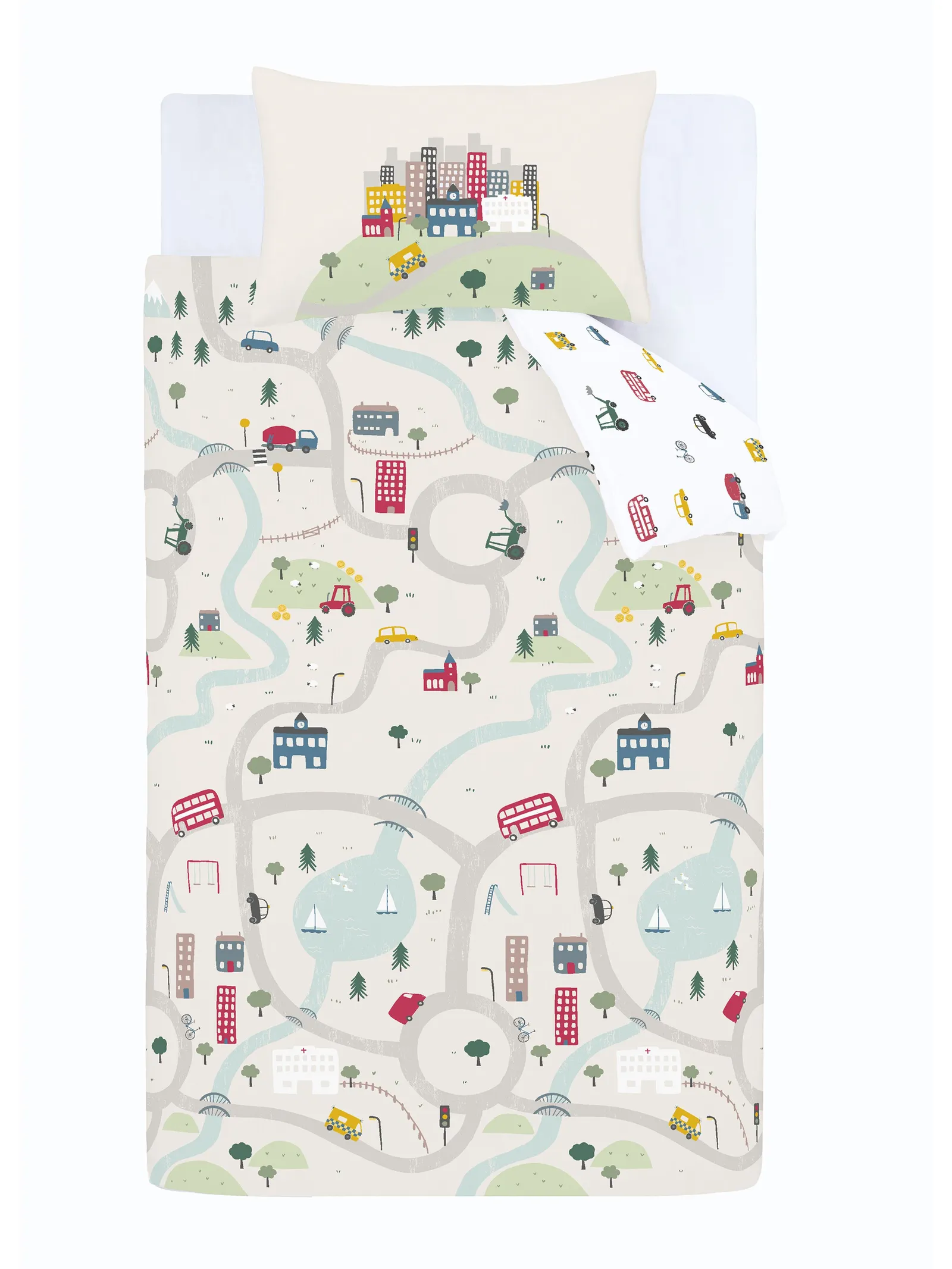 Bianca 'Transport' Cotton Duvet Cover Set in White 5