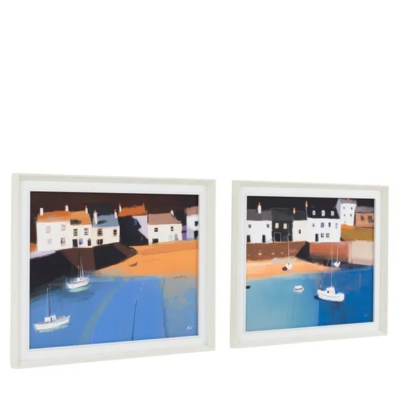 Cedar and Sage Set of 2 Houses by the Sea Framed Canvases 3
