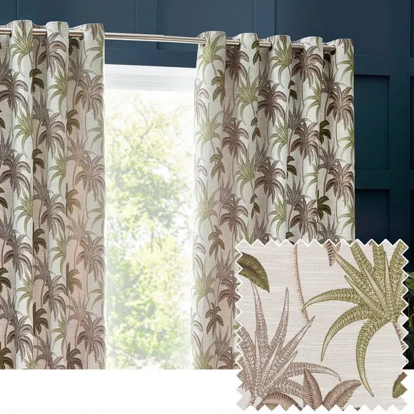 Galapagos Green Eyelet Curtains 4