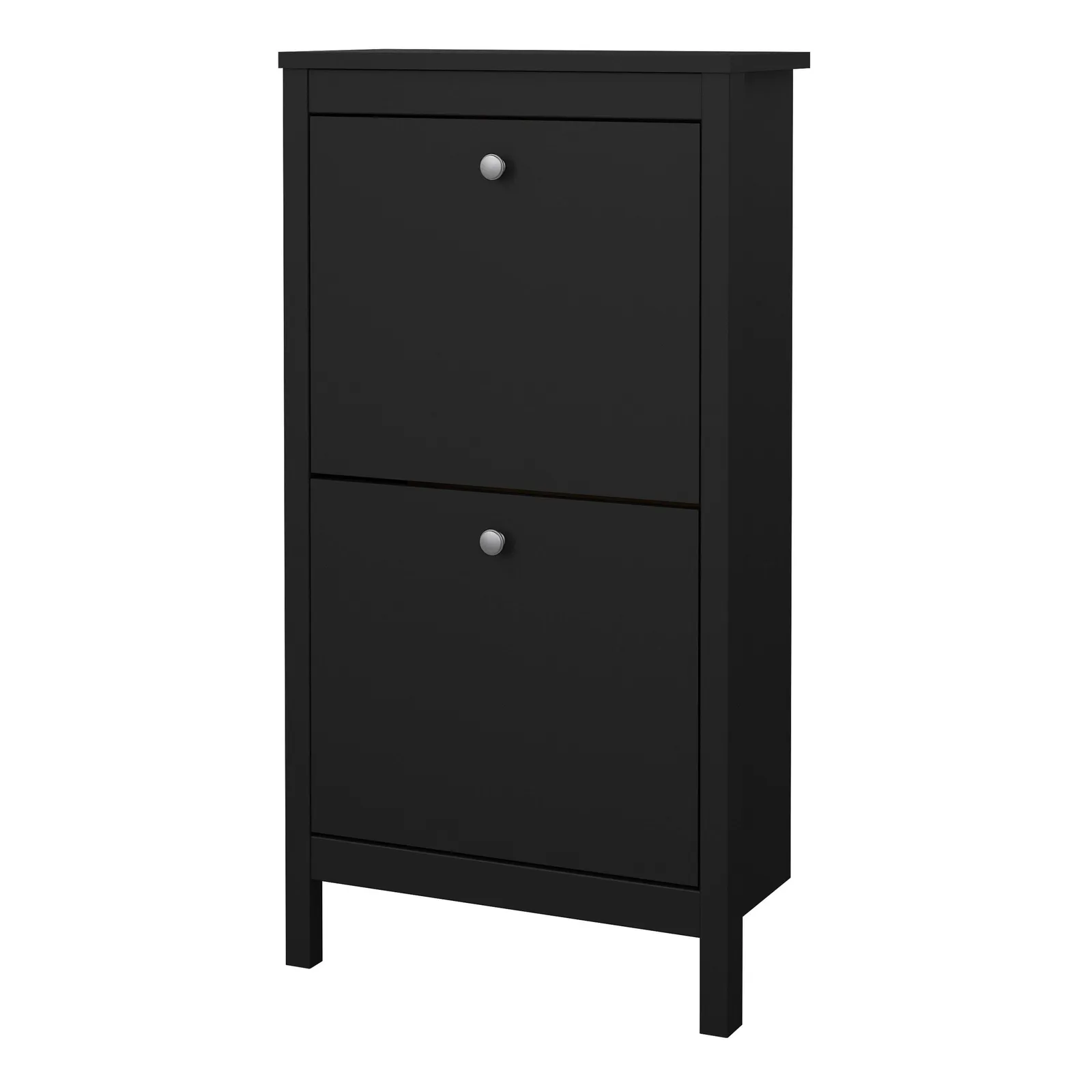 Furniture To Go Madrid Shoe Cabinet 2 Flip Down Doors in Black 3
