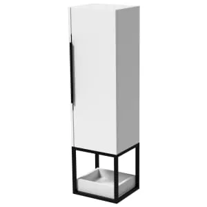 Wickes Rimini Matt White Black Frame Tower Unit - 1250 x 350mm
