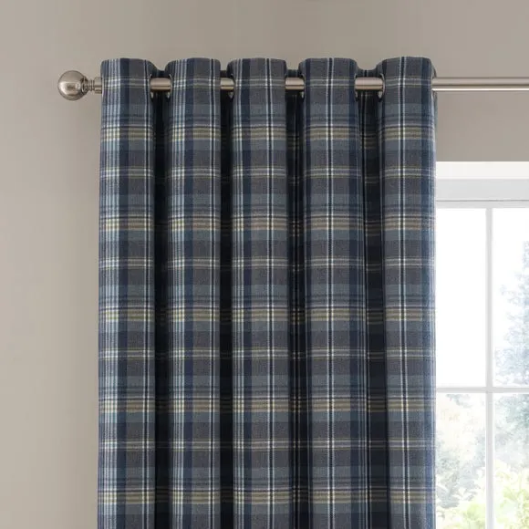 Kenmore Check Eyelet Curtains 1