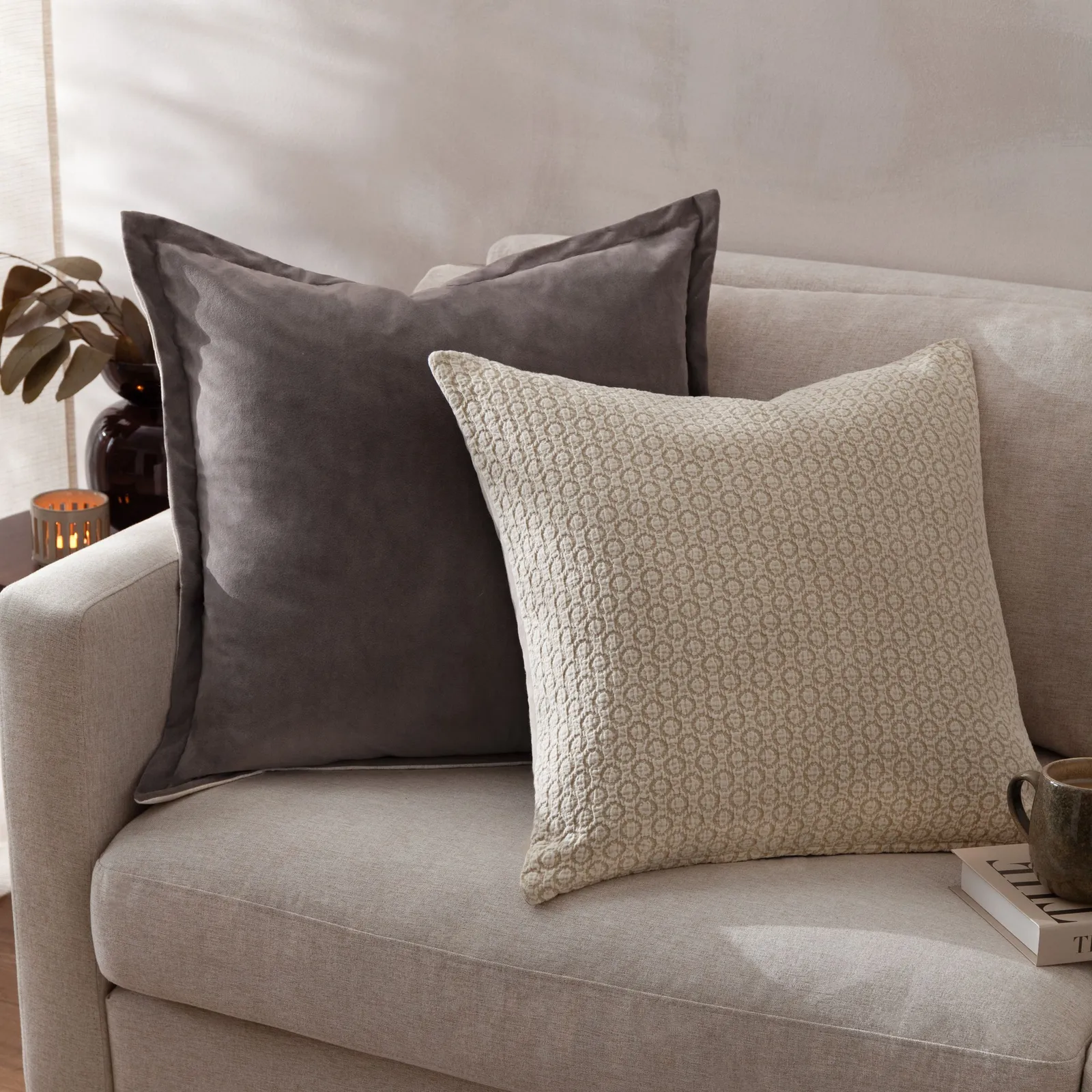 Yard Tryfan Textured 100% Cotton Cushion in Natural 6
