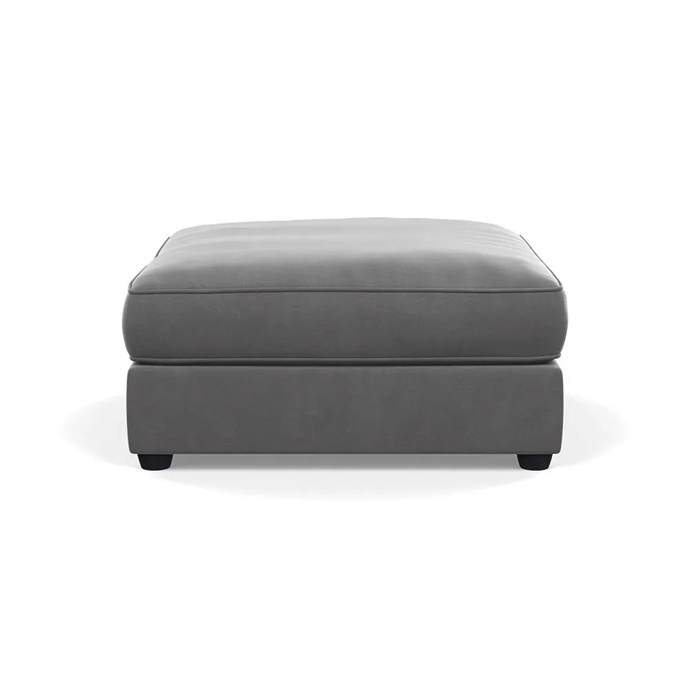 Heal's Tailor Footstool Smart Velvet Mercury Black Feet 1