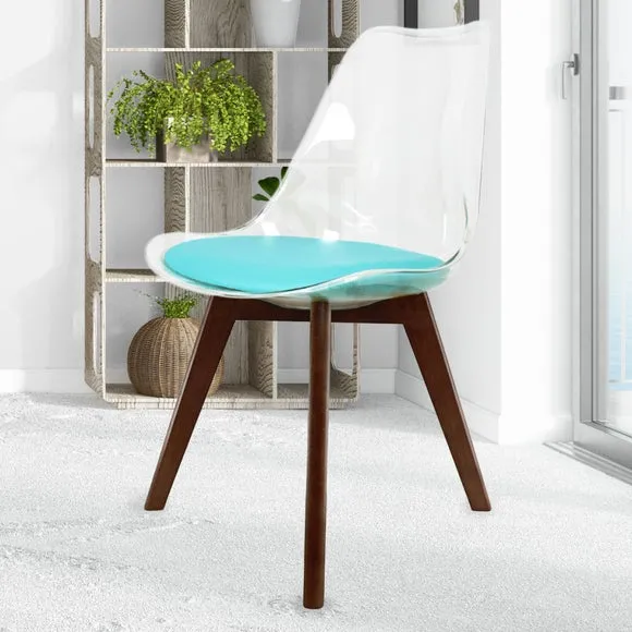 Fusion Living Soho Clear Plastic Dining Chair with Squared Legs 1
