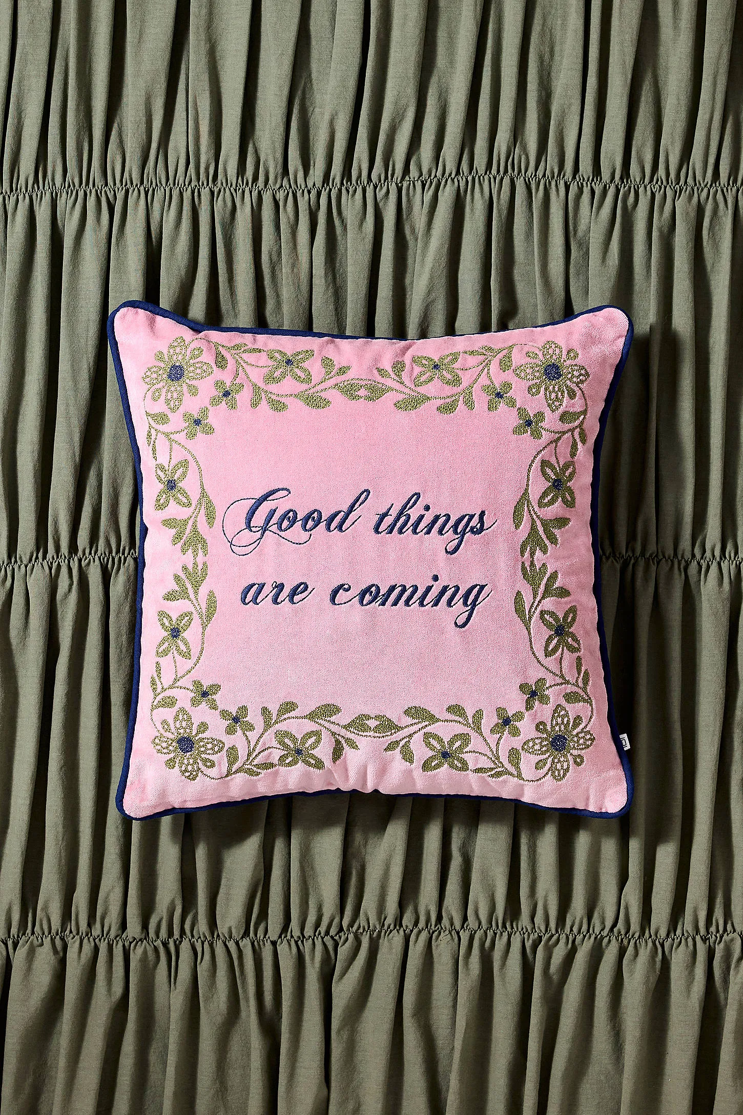Pink Good Things Are Coming Cushion - Pink