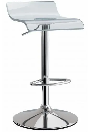 netfurniture Tina Acrylic Bar Stool Height Adjustable - Tinted Black