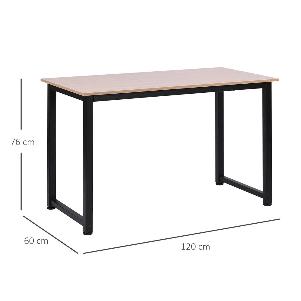 HOMCOM Computer Desk Dining Table Home Office Workstation in Light Oak 3