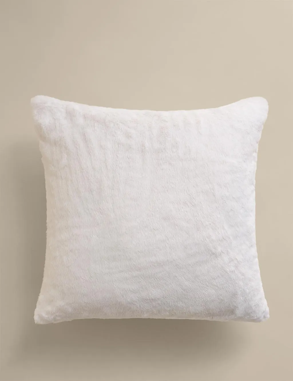 M&S Velvet Supersoft Cushion Ivory