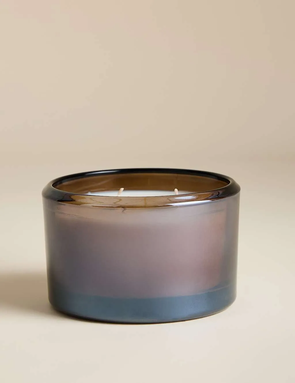 M&S Frankincense & Myrrh Large 3 Wick Candle Light Buff