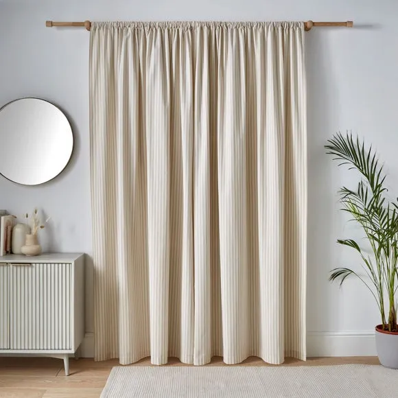 Linford Stripe Unlined Slot Top Curtains 4