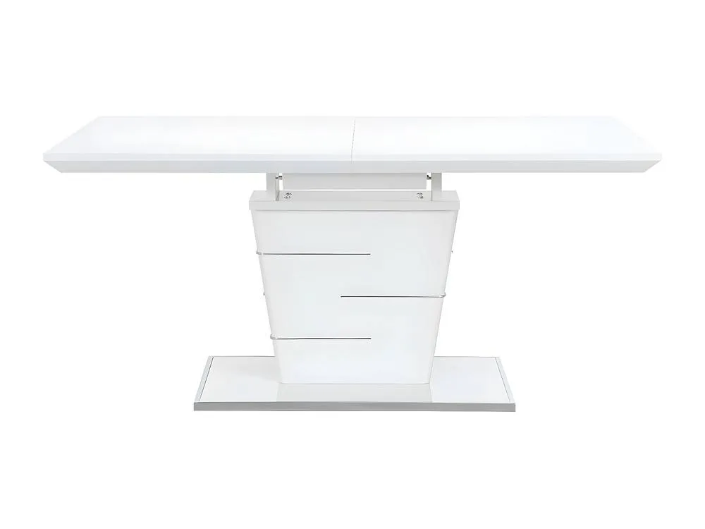 Vente-unique Extendable Dining Table - 6 - 8 Seater - Lacqured White MDF - AMELLE 5
