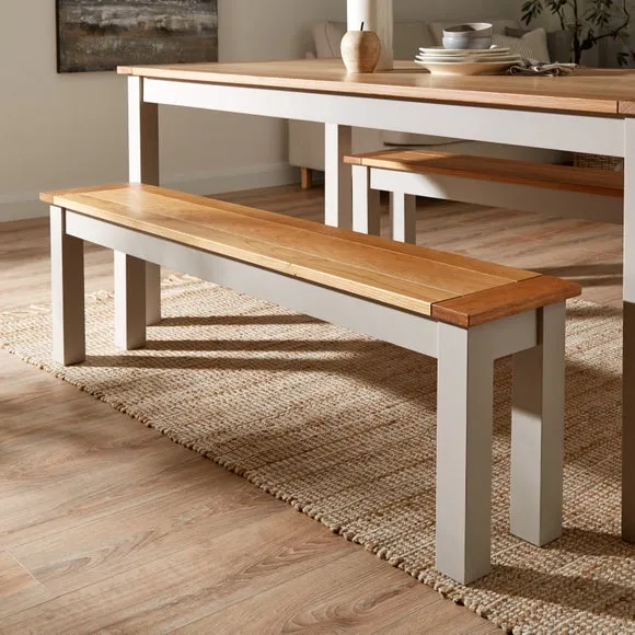 Clifford 6 Seater Large Rectangular Dining Table with 2 Benches, Pine 2