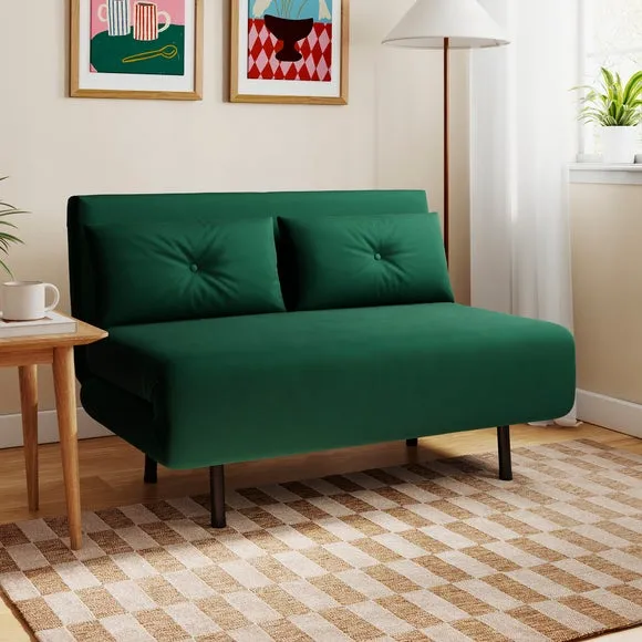 Phoebe Velvet Small Double 2 Seater Sofa Bed 1