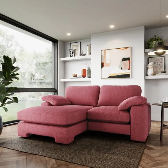 Magnus Vintage Soft Chenille Corner Chaise Sofa 1