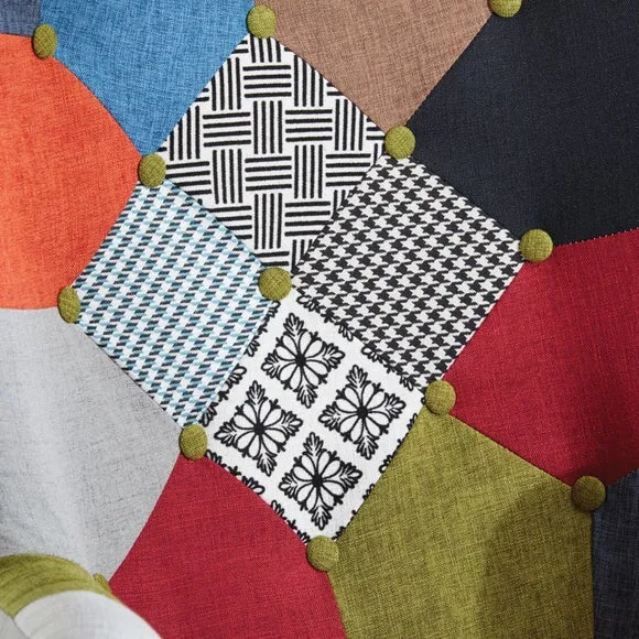 Sloane Patchwork Occasional Armchair with Footstool 6
