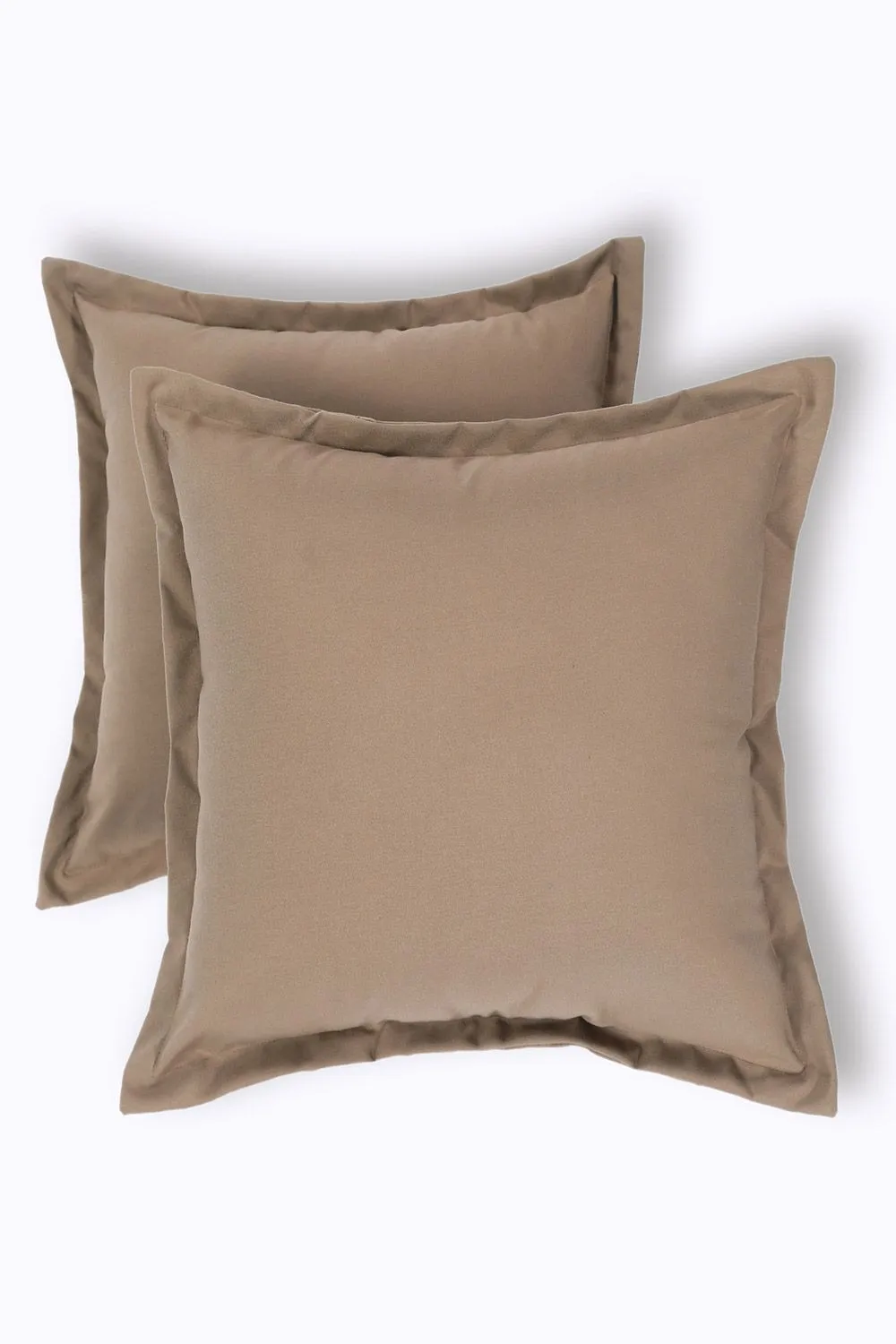 Homescapes Luxury Waterproof Plain Outdoor Cushion 45 x 45 cm, Set of 2 in Tan 1