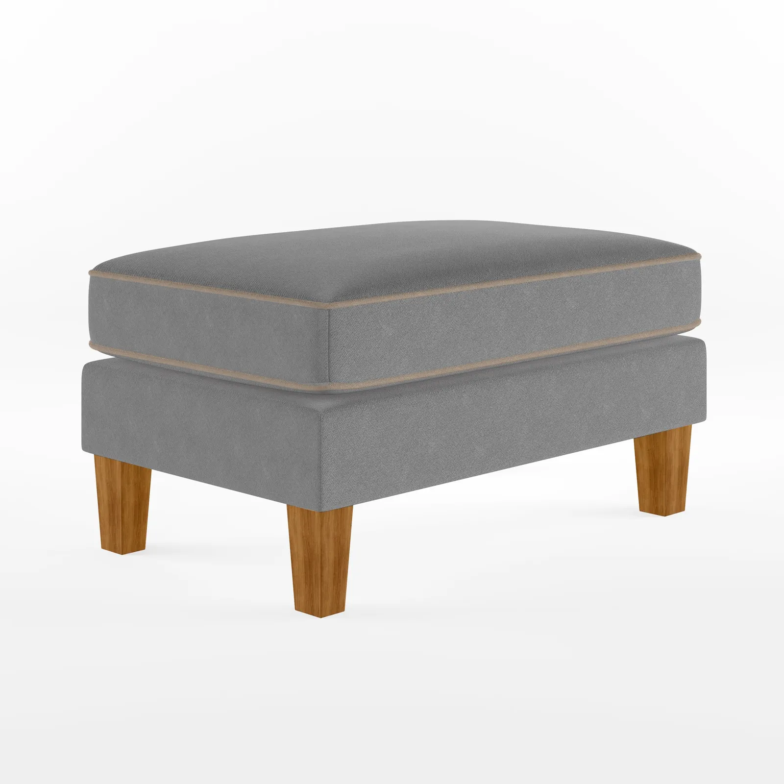 Bowen Chenille Ottoman Grey