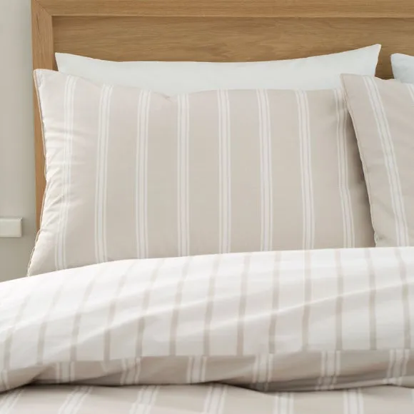 Bianca Ashford Stripe 100% Cotton Reversible Duvet Cover & Pillowcase Set 2