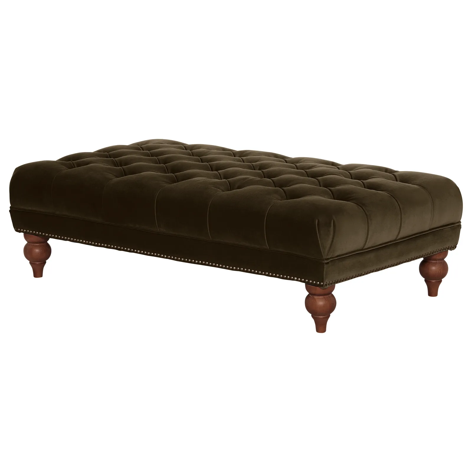 Ullswater Rectangular Footstool, Green Velvet | Barker & Stonehouse 5