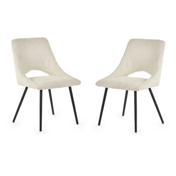 Iris Set Of 2 Dining Chairs, Boucle 2