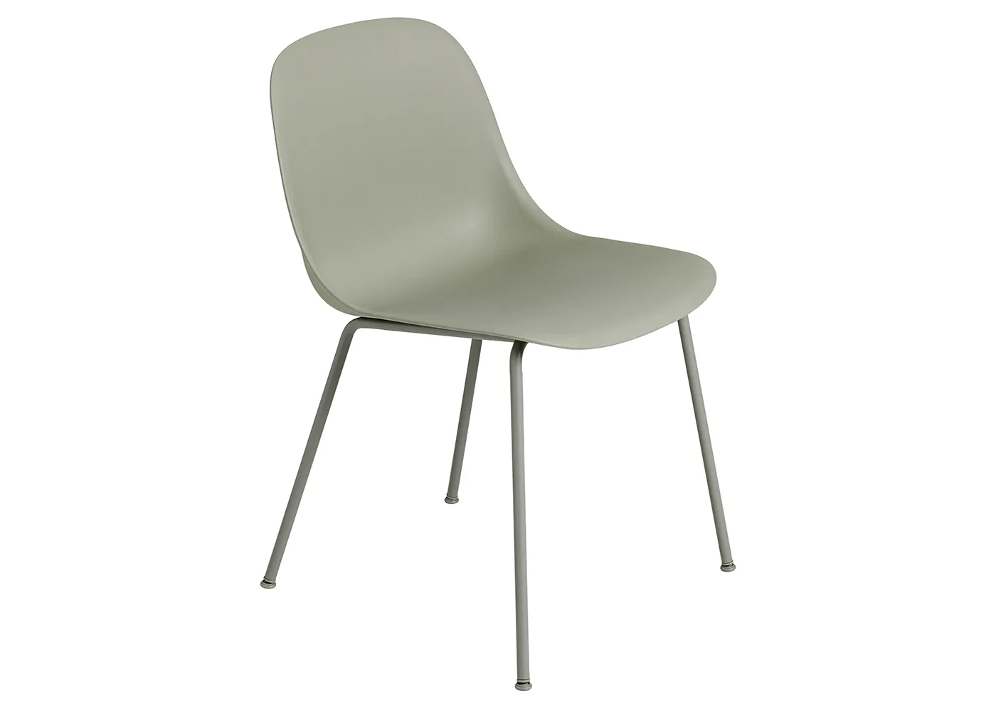 Muuto Fiber Side Chair Tube Base Normal Shell Dusty Green