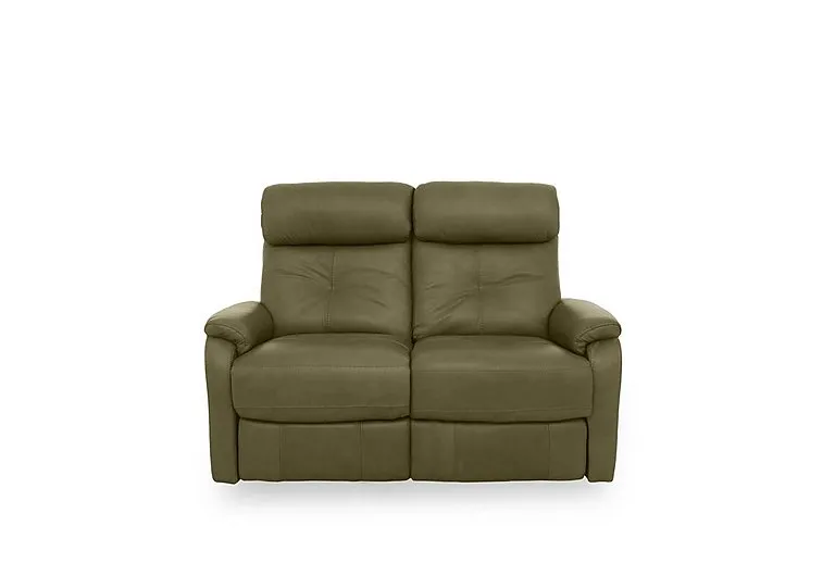 Compact Collection Titch Leather 2 Seater Sofa - Olive Green