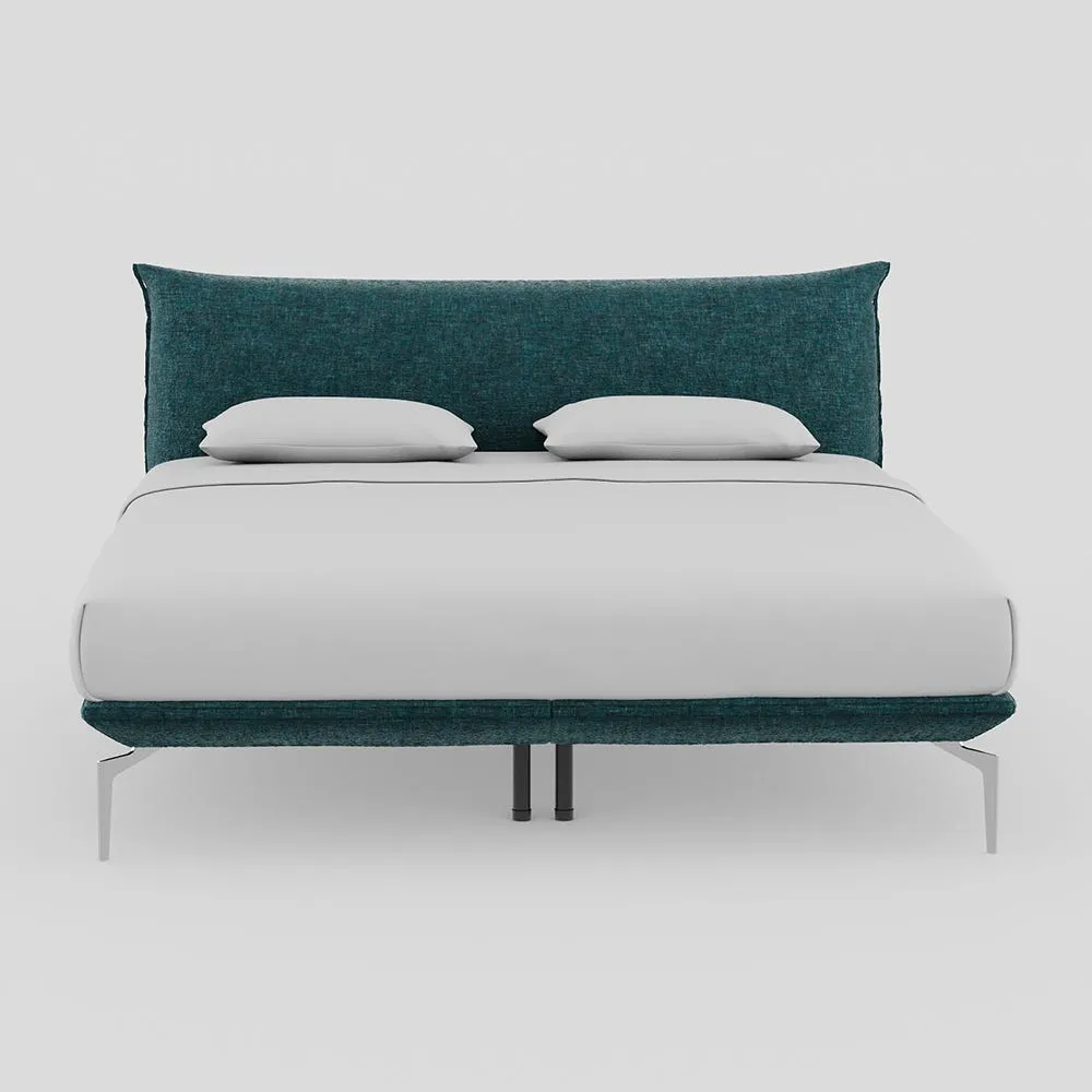 Heal's Aria Bed Super King Nova Velluto Bermuda Box Sprung Chrome Feet 1