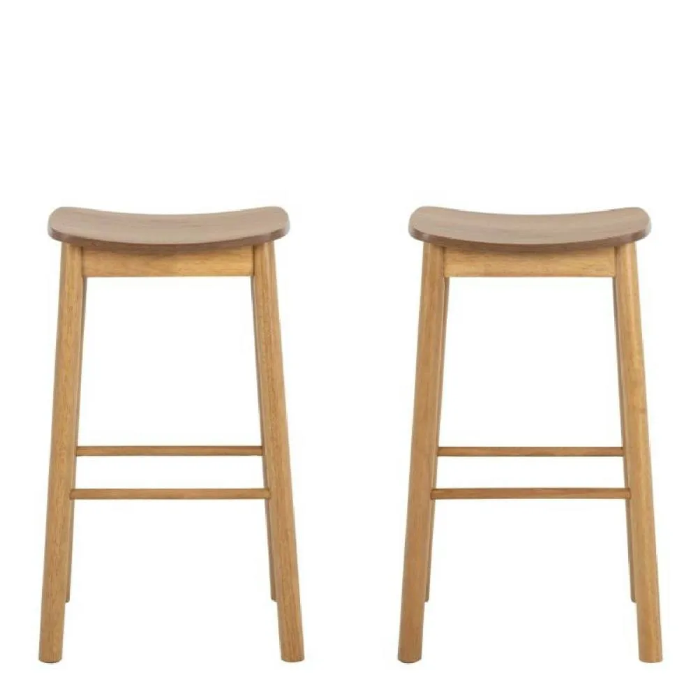 netfurniture Soho Bar Stool Without Back in Matt Oak Set of 2 in Brown 2