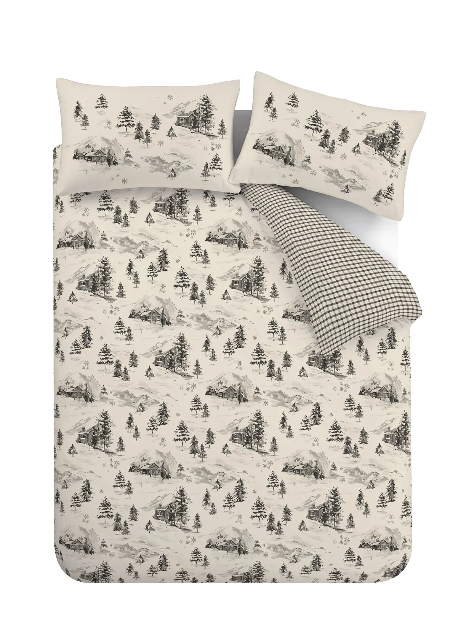 Catherine Lansfield 'Brushed Alpine Village' Duvet Cover Set in Natural 5