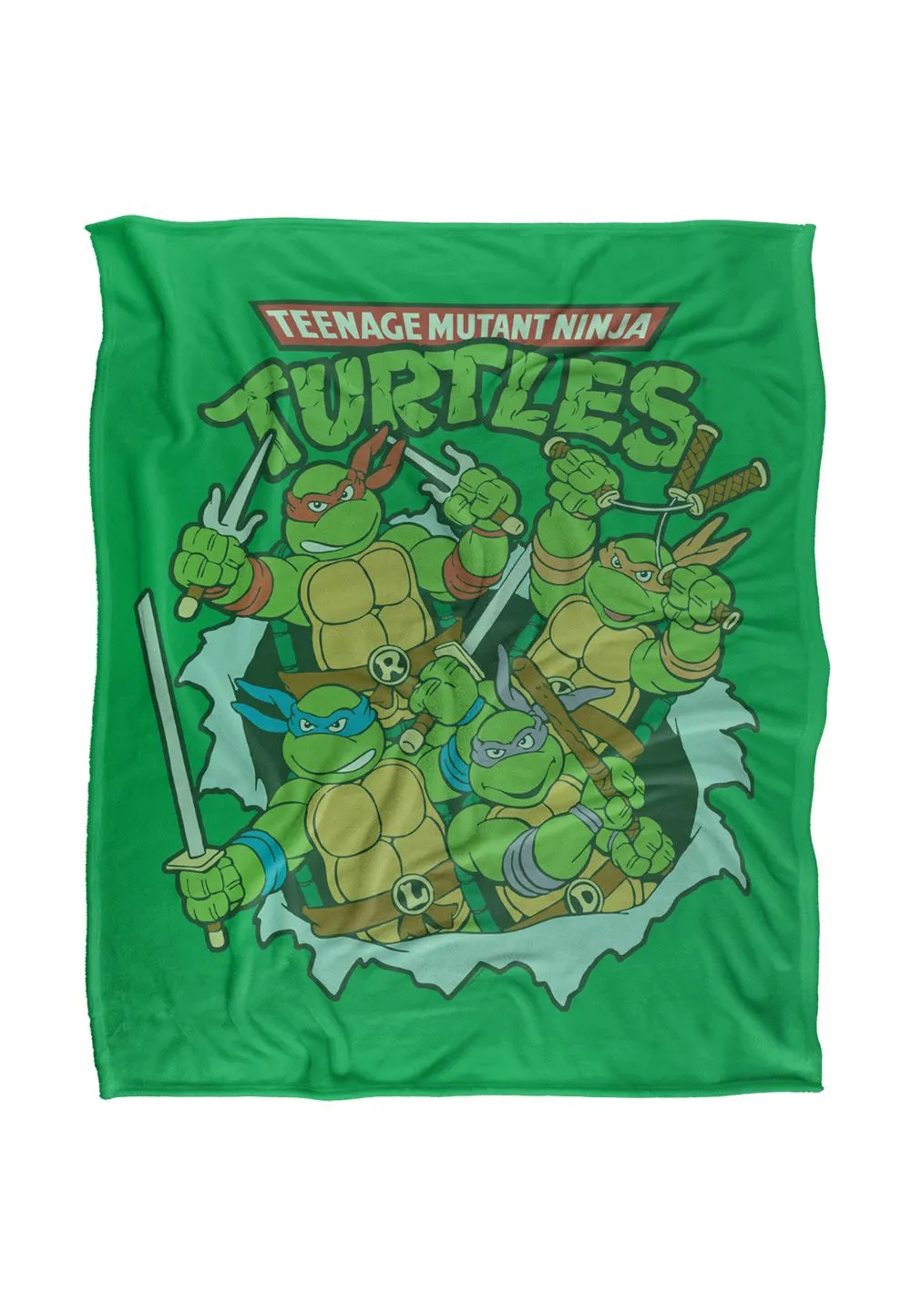 Teenage Mutant Ninja Turtles TMNT Group Retro Silky Touch Super Soft Throw Blanket 152 X 127 cm in White