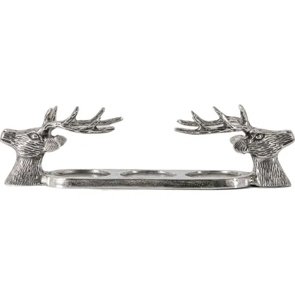 Gallery Direct Stag Candleholder Aluminium 420x105x110mm, Grey 3