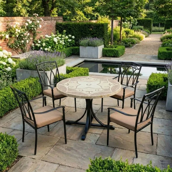 Provence Dining Table with 4 Ascot Chairs Set