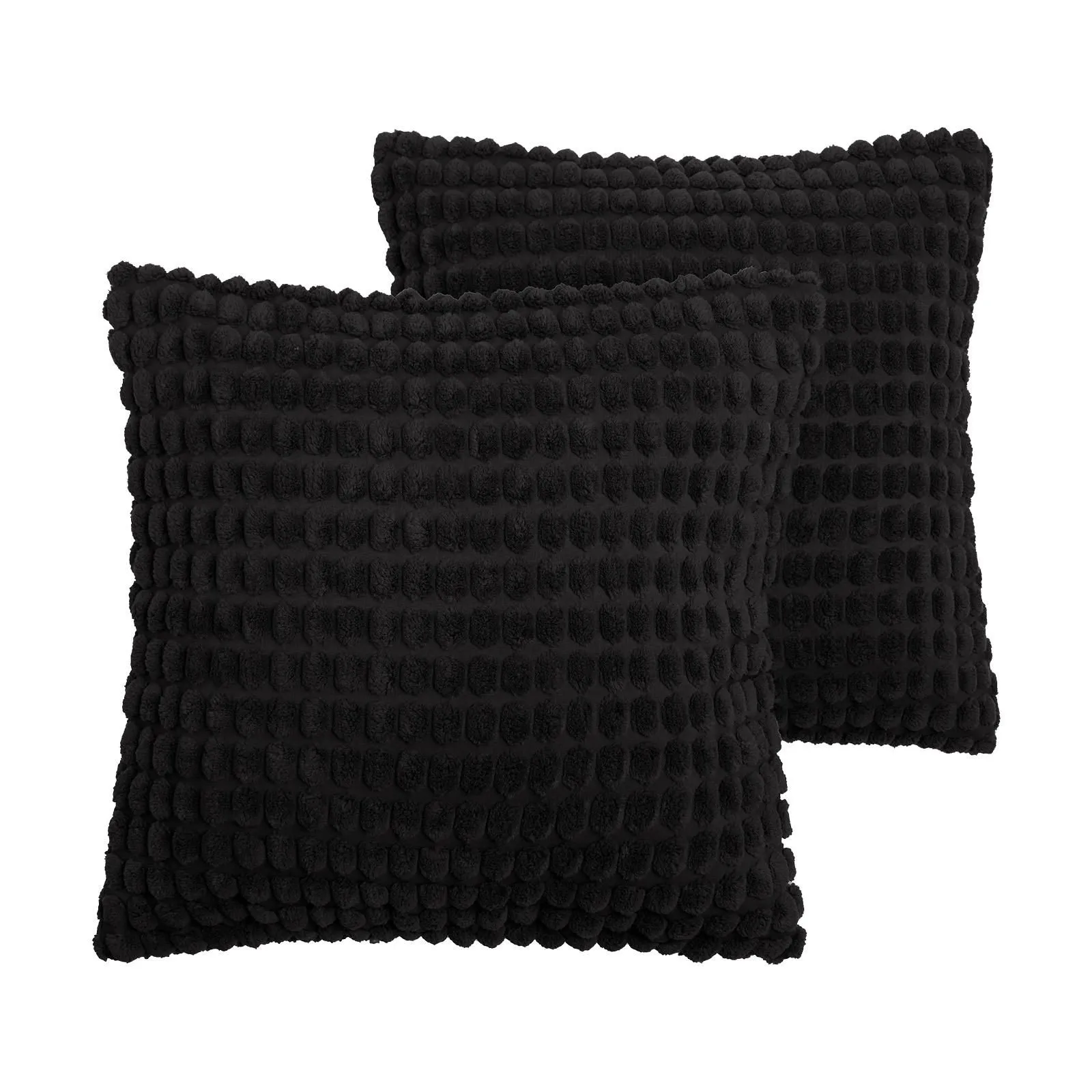 OHS 2 Pack Bobble Cushion Covers Home Decor Set in Black
