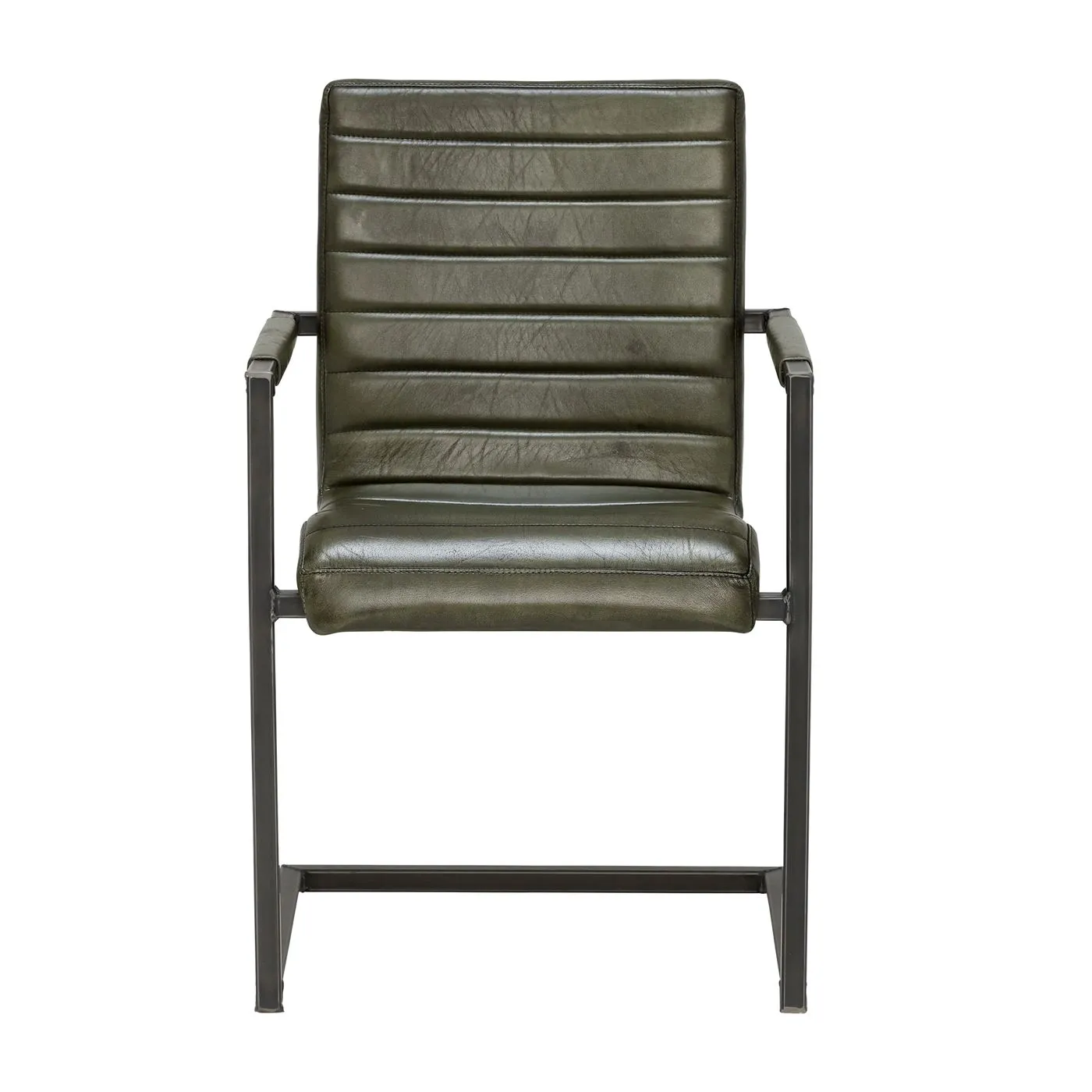 Brutus Striped Dining Chair - Black - Leather - W55 x D63 x H87cm - Barker & Stonehouse