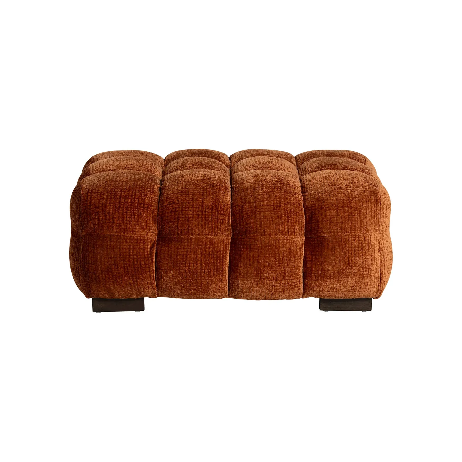 Lenor Textured Fabric Stool, Orange Boucle | Barker & Stonehouse 4