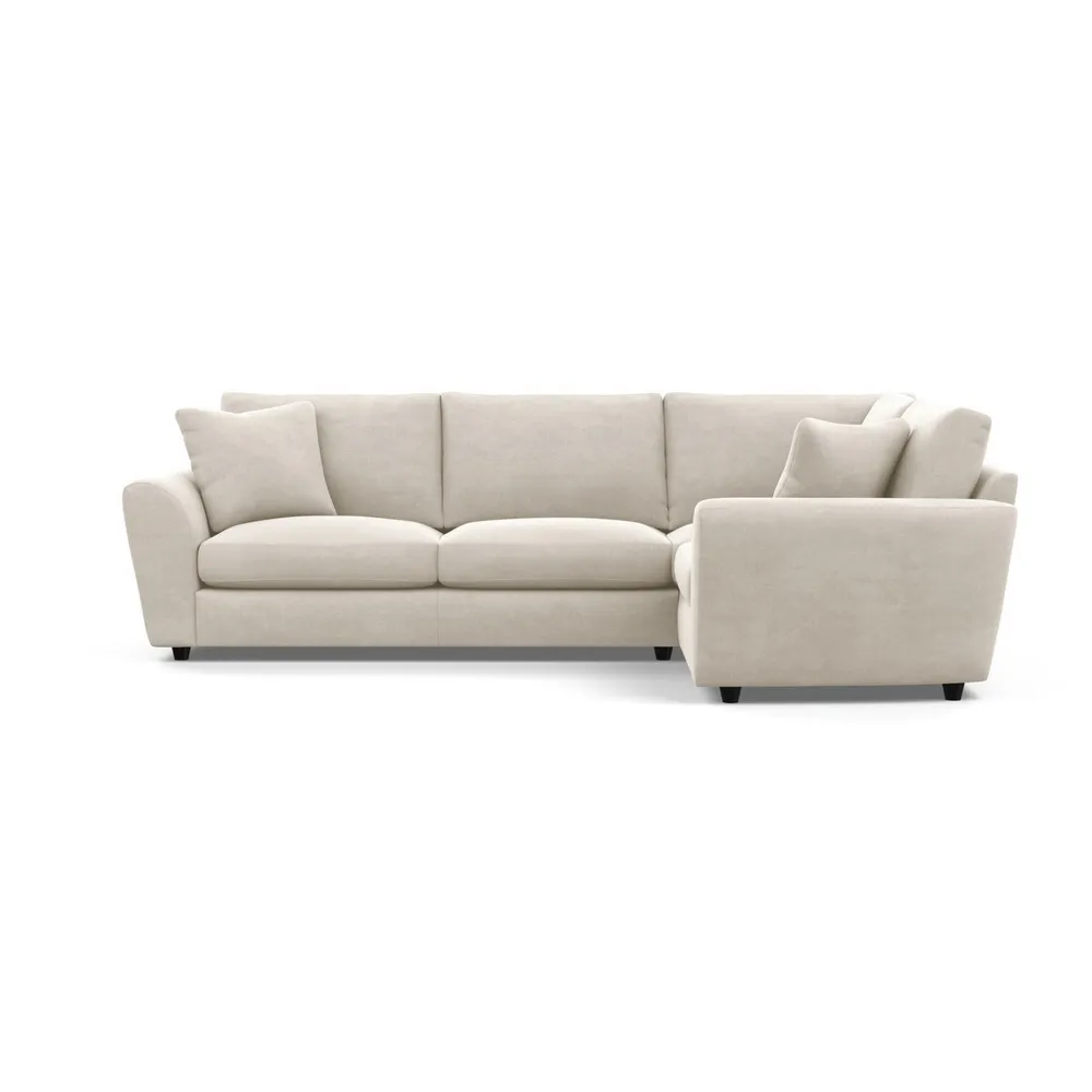 Heal's Snooze Right Hand Facing Corner Sofa Linen Hessian Black Feet